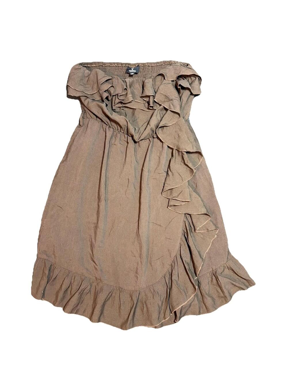 Hot & Delicious Cocktail Dress Medium 3/4 Sleeve Pockets Brown Size Large
